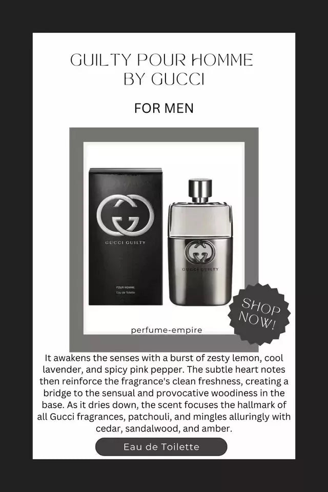 Gucci GUILTY Pour Homme EDT Cologne for Men 3.0 / 3 oz 90 ml