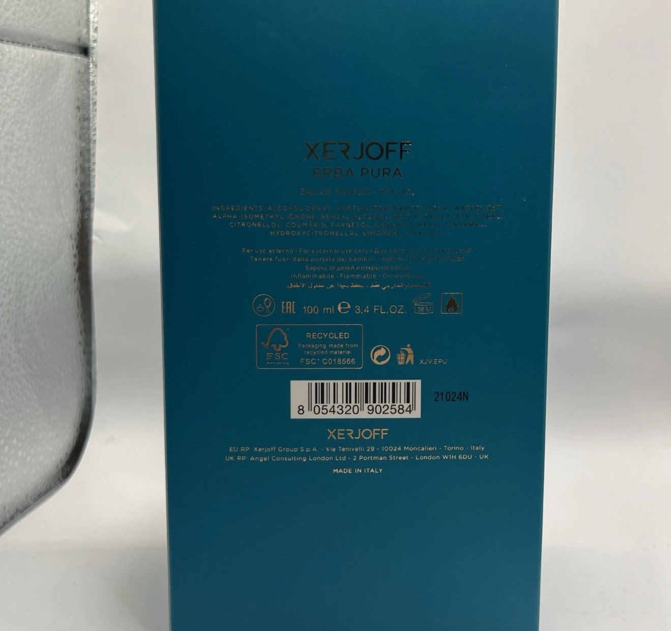 Xerjoff Erba Pura 3.4 oz / 100 ml Eau de Parfum Spray For Unisex New Sealed Box