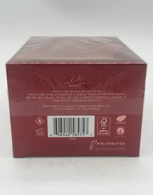 Billie Eilish No. 3 Eau de Parfum 3.4 Fl oz 100 Ml New In Sealed Box *Authentic*