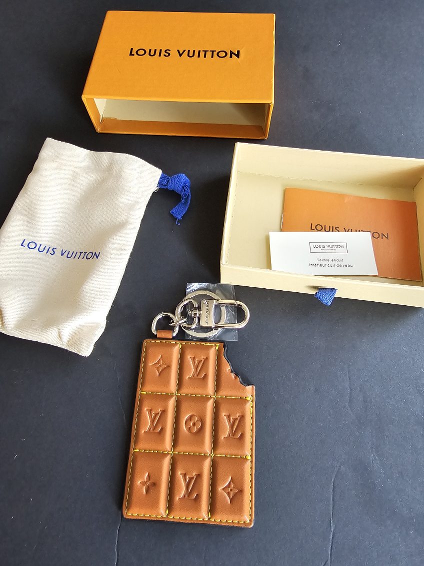 Monogram Chocolate Bar Bag Charm (Pre-Owned)