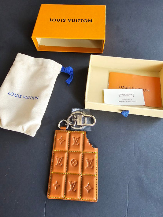 Monogram Chocolate Bar Bag Charm (Pre-Owned)