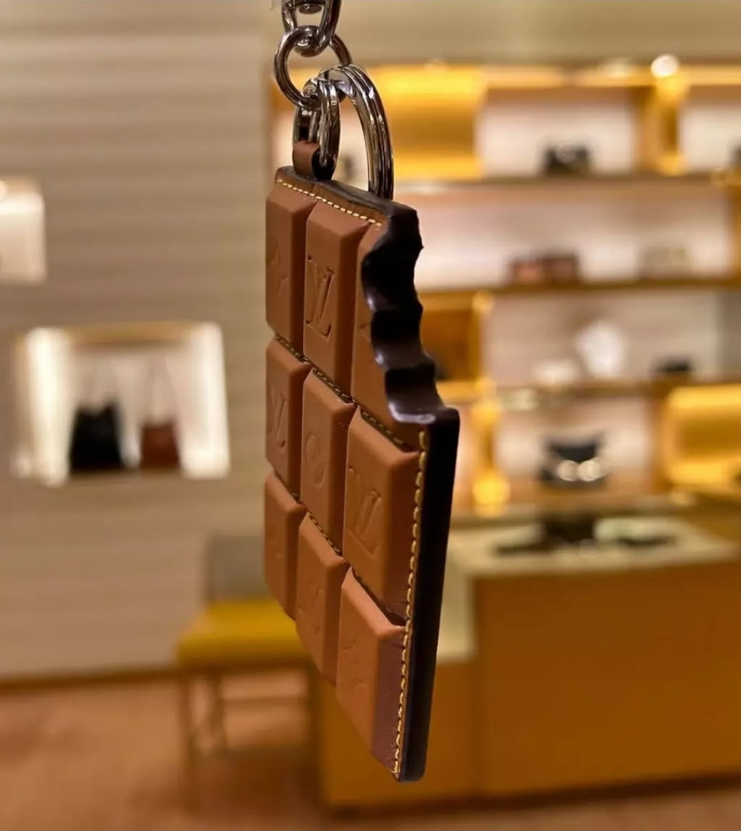 Monogram Chocolate Bar Bag Charm (Pre-Owned)