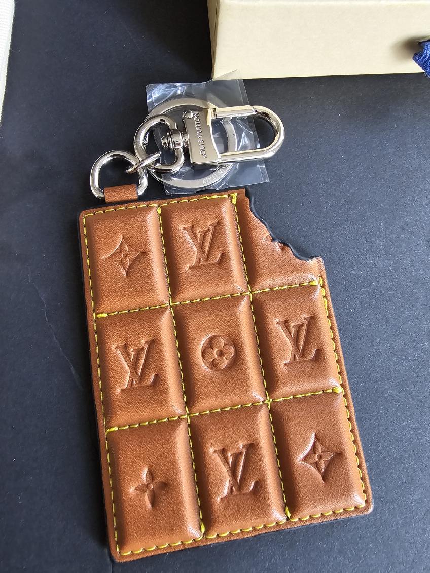 Monogram Chocolate Bar Bag Charm (Pre-Owned)